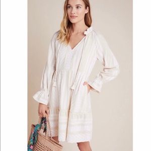 Anthropologie Cream Midi Dress